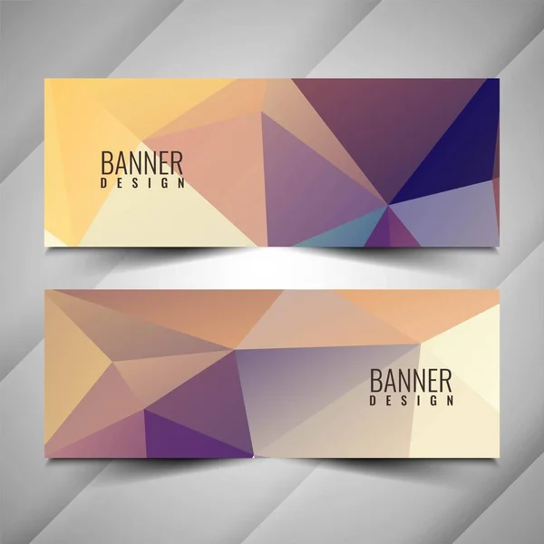 Stylish Geometric Modern Banners Set — Stock Vector