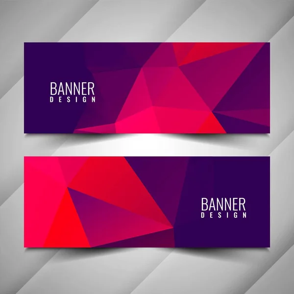 Conjunto Banners Geométricos Modernos Abstratos — Vetor de Stock