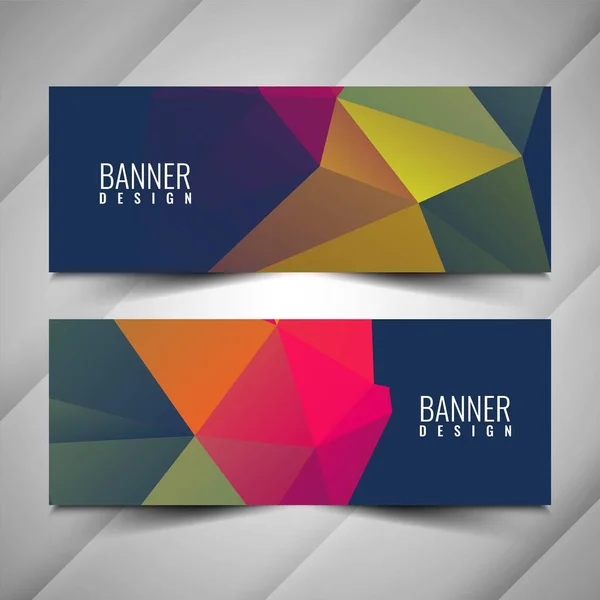 Conjunto Banners Geométricos Modernos Abstractos — Vector de stock