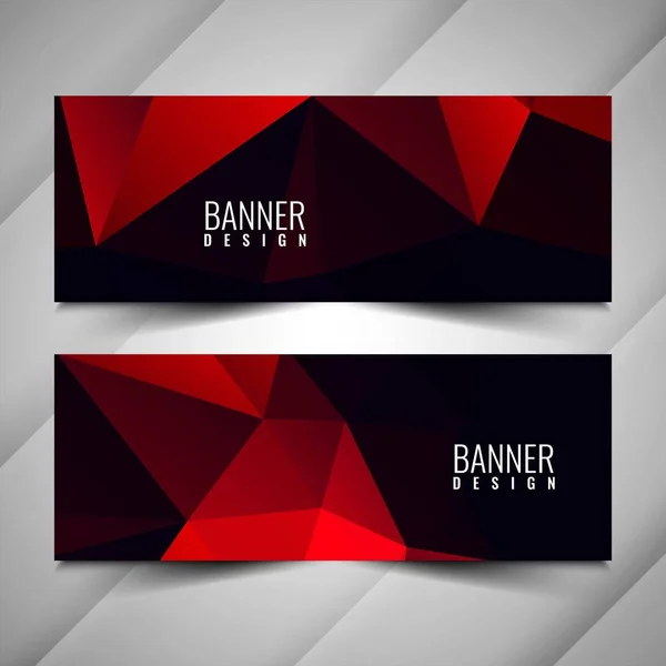 Conjunto Banners Elegantes Geométricos Abstratos — Vetor de Stock