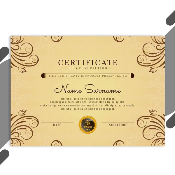 Abstrakta Eleganta Certifikatmall Design — Stock vektor