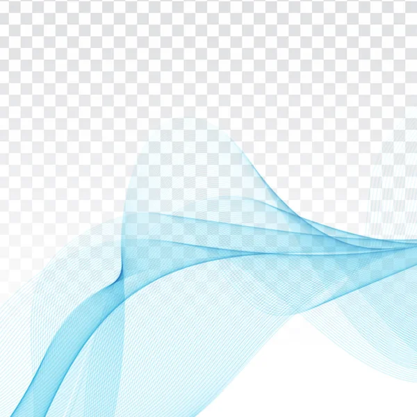 Diseño de onda azul elegante abstracto sobre fondo transparente — Vector de stock