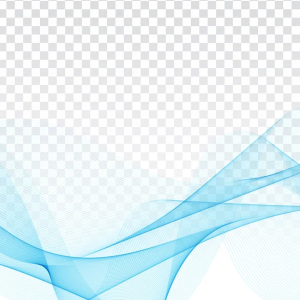 Abstraktní design elegantní modré vlny na průhledném pozadí — Stockový vektor
