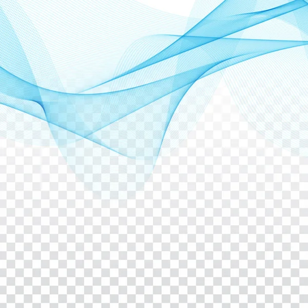 Diseño de onda azul elegante abstracto sobre fondo transparente — Vector de stock