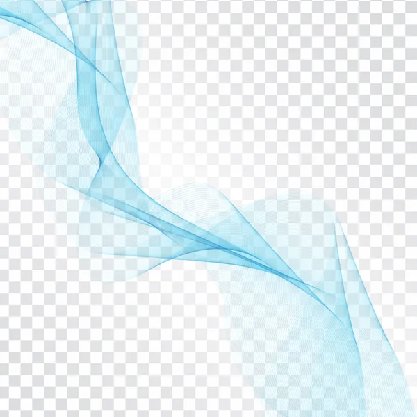 Diseño abstracto de onda azul sobre fondo transparente — Vector de stock