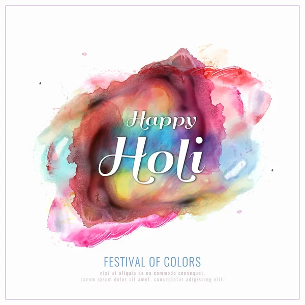 Resumen Feliz Holi colorido festival decorativo vector backgrou — Archivo Imágenes Vectoriales