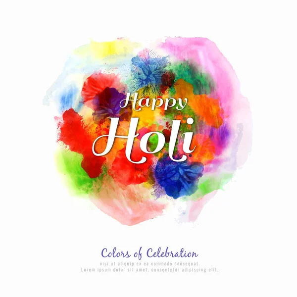 Abstrakt glad Holi färgstarka festivalen snygg bakgrund illustr — Stock vektor