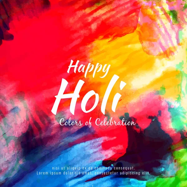 Abstract Happy Holi colorful festival decorative background desi — Stock Vector