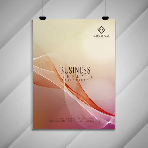 Diseño de folleto de negocios ondulado colorido elegante abstracto — Archivo Imágenes Vectoriales