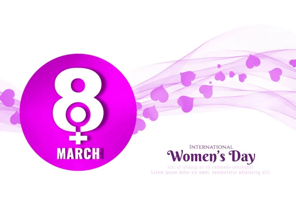 Abstract Women's day wavy background design — Stock Vector