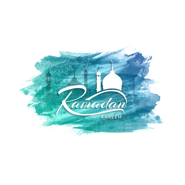 Abstracte religieuze Ramadan Kareem aquarel achtergrond — Stockvector