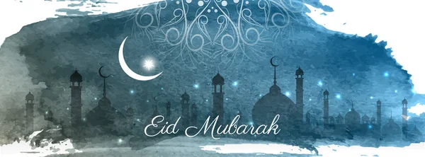 Soyut İslam Eid Mubarak güzel afiş tasarım