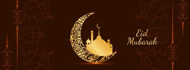 Soyut dekoratif Eid Mubarak afiş tasarım şablonu