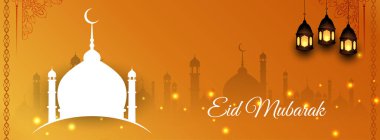 Soyut dekoratif Eid Mubarak afiş tasarım şablonu