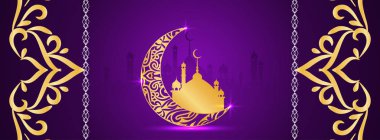 Soyut eid Mubarak şık banner tasarımı