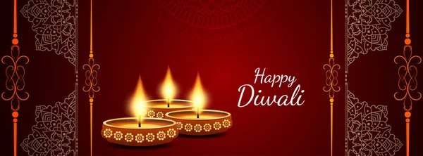 Plantilla decorativa abstracta Happy Diwali banner — Vector de stock