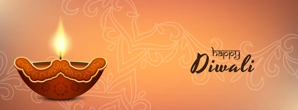 Happy Diwali festival banner disegno astratto — Vettoriale Stock