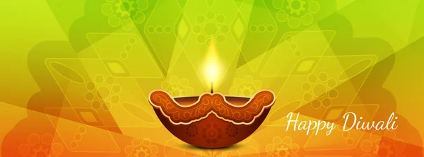 Streszczenie transparent religijny Happy Diwali — Wektor stockowy