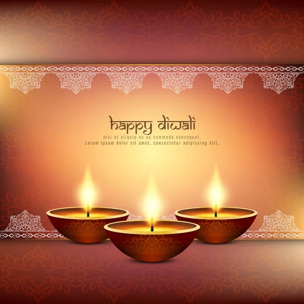 Güzel mutlu Diwali Festivali arka plan — Stok Vektör