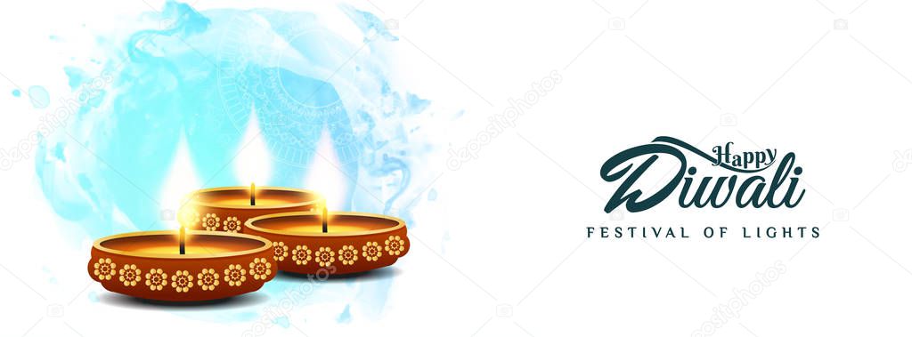 Abstract decorative Happy Diwali banner template