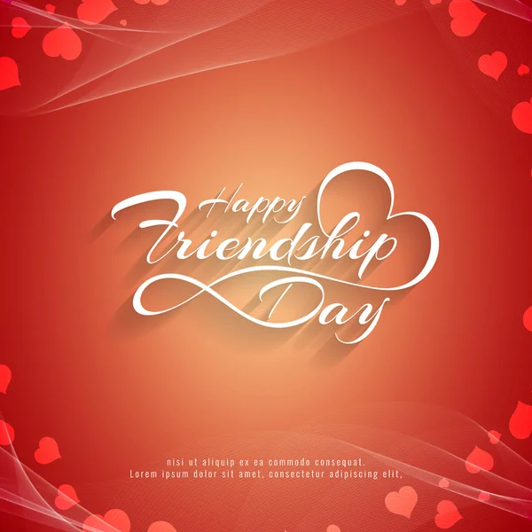 Résumé Happy Friendship day fond de salutation — Image vectorielle