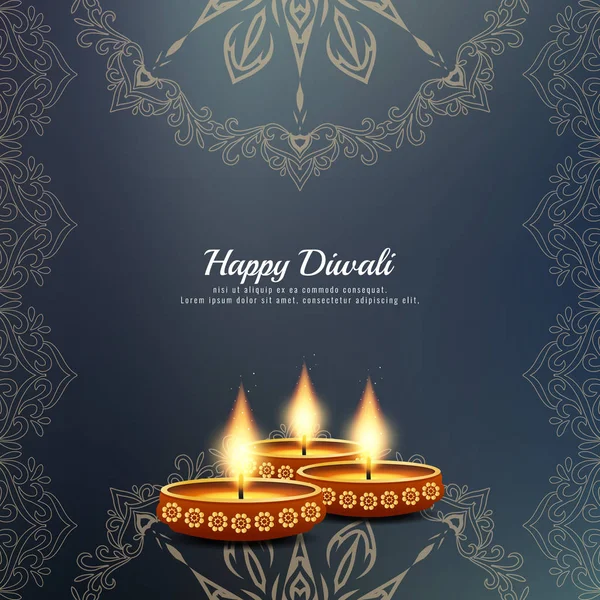 Resumen hermoso feliz Diwali saludo fondo — Vector de stock