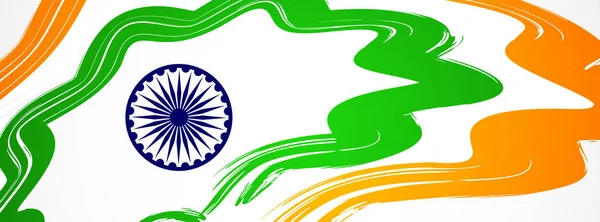 抽象印度国旗主题优雅的横幅设计 — 图库矢量图片