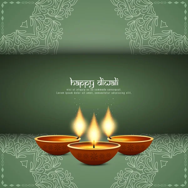 Resumen elegante fondo decorativo Happy Diwali — Vector de stock