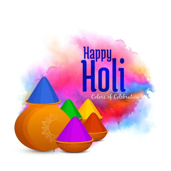 Happy Holi indiai fesztivál háttér absztrakt — Stock Vector