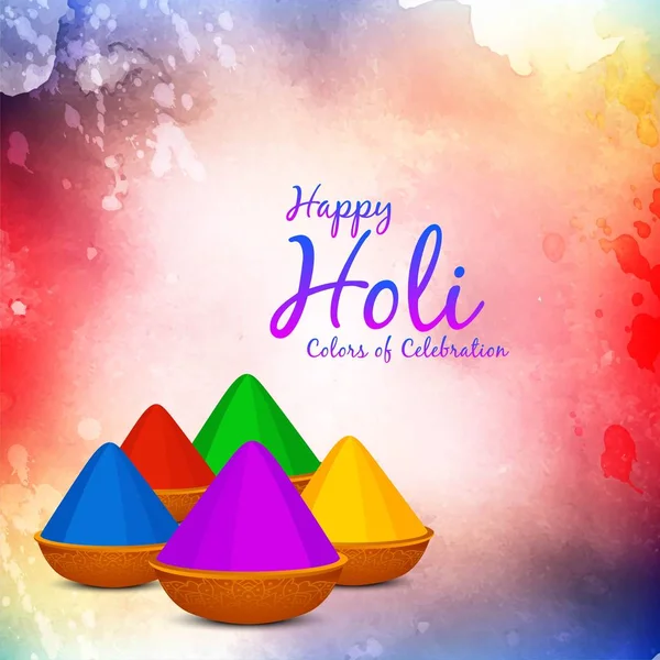Abstrakt glad Holi festival hälsning bakgrund — Stock vektor