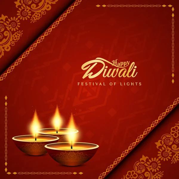 Αφηρημένη όμορφο διακοσμητικό φόντο ευτυχισμένο Diwali — Διανυσματικό Αρχείο