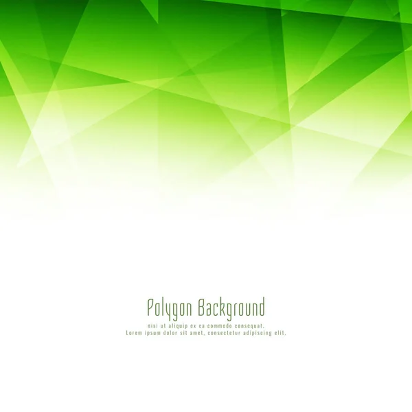 Abstrakt snygg grön polygon design elegant bakgrund — Stock vektor