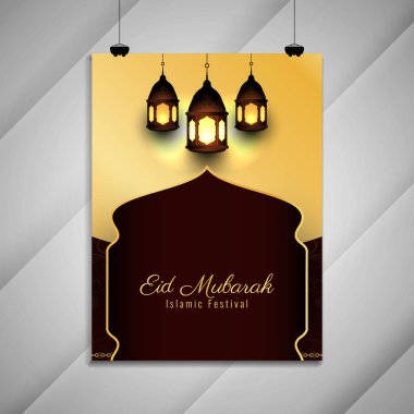 Soyut dini Eid Mubarak Flyer arka plan