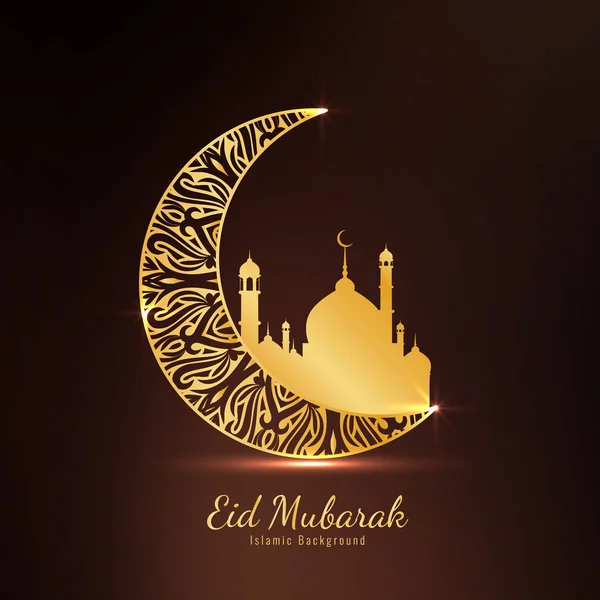 Desain selebaran dekoratif Eid Mubarak abstrak - Stok Vektor
