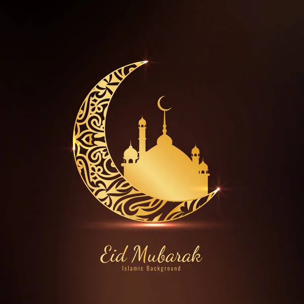 Abstract Eid Mubarak decorative flyer design — Stock Vector