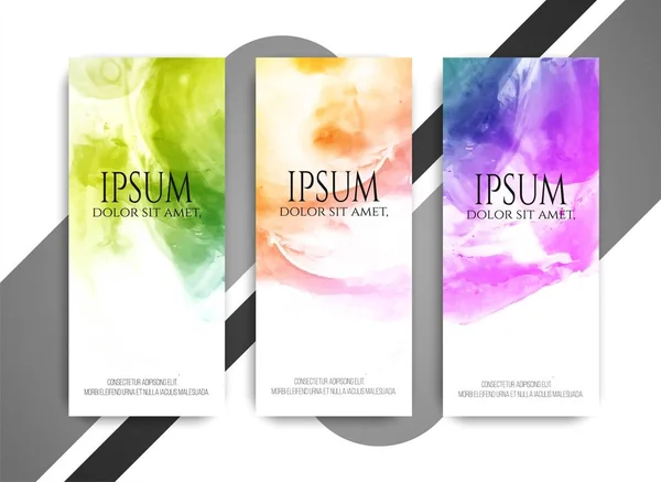 Abstract modern colorful watercolor banners set Royalty Free Stock Vectors