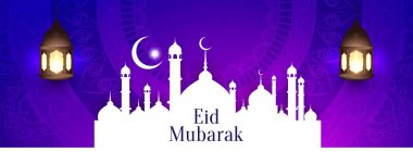 Soyut Eid Mubarak dekoratif banner tasarımı
