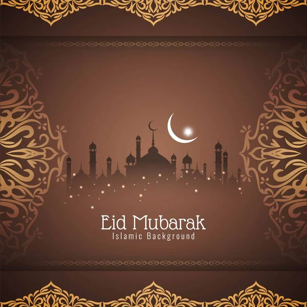 Abstract Eid Mubarak elegant decorative background — Stock Vector