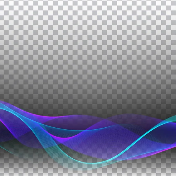 Abstraktní barevná vlna s průhledným stylovým pozadím — Stockový vektor