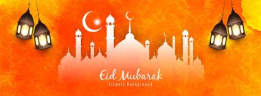 Soyut dini Eid Mubarak banner tasarımı