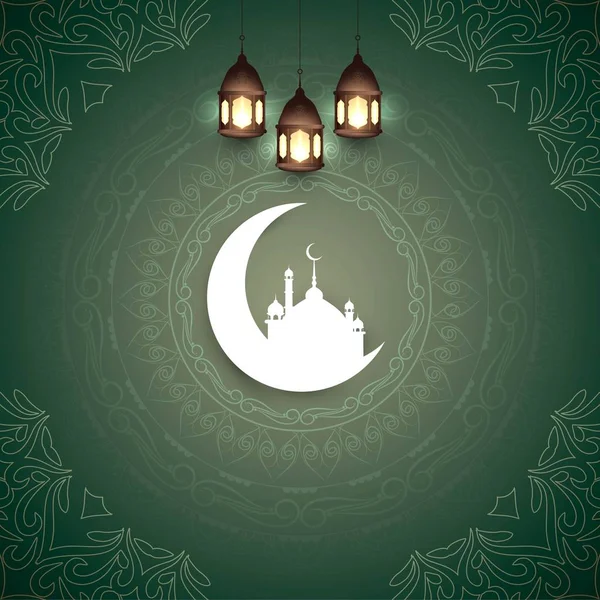 Résumé Fond du festival islamique de l'Aïd Moubarak — Image vectorielle