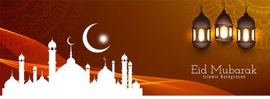 Bayram Mübarek güzel İslami afiş tasarımı