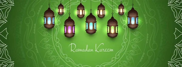 Abstracte Eid Mubarak religieuze banner ontwerp — Stockvector