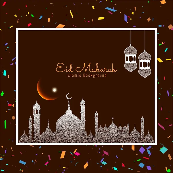 Abstrato Religioso Eid Mubarak festival fundo — Vetor de Stock