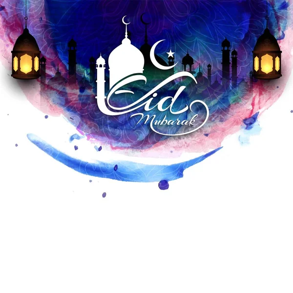 Religiosa Eid Mubarak elegante sfondo festivo — Vettoriale Stock