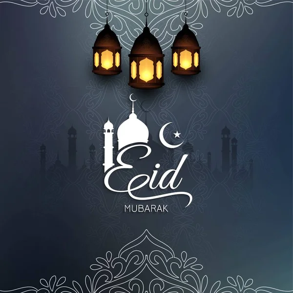 Religioso Eid Mubarak elegante fundo festivo — Vetor de Stock