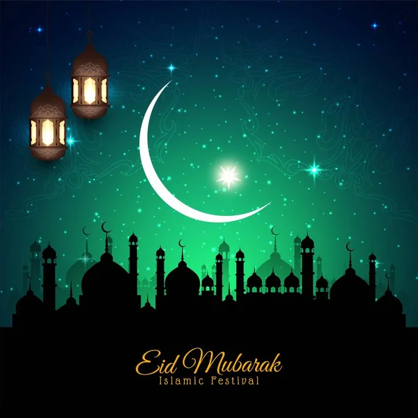 Resumen Eid Mubarak festival religioso fondo — Vector de stock