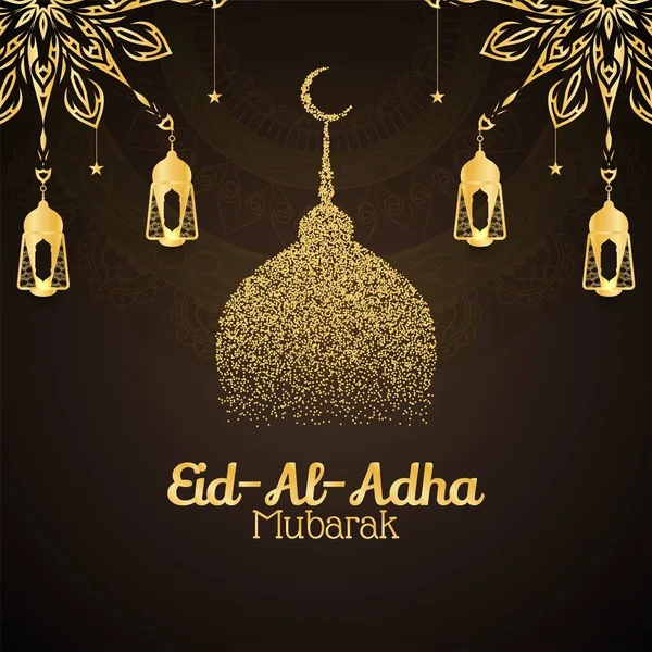 Religieuze Eid al Adha Mubarak decoratieve achtergrond — Stockvector