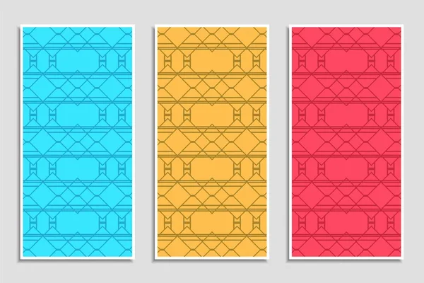 Conjunto de banners de patrón colorido abstracto — Vector de stock
