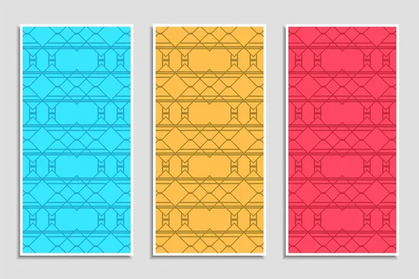 Abstrakt färgglada mönster banners set — Stock vektor